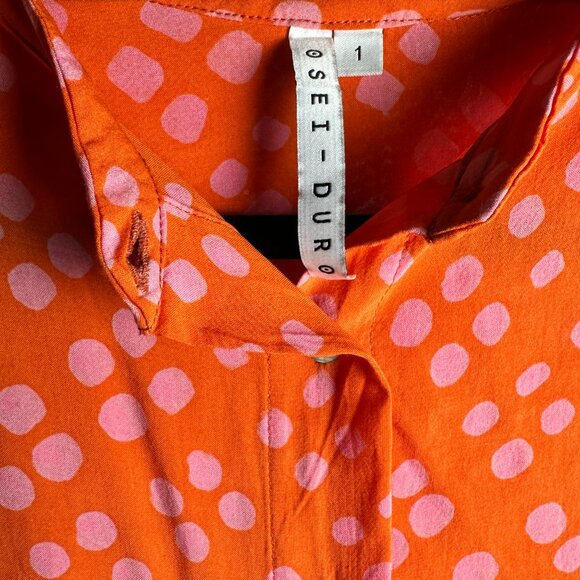 Osei Duro Flouncy Blouse in Sugar Cube Pattern Sz 1 - Picture 8 of 10